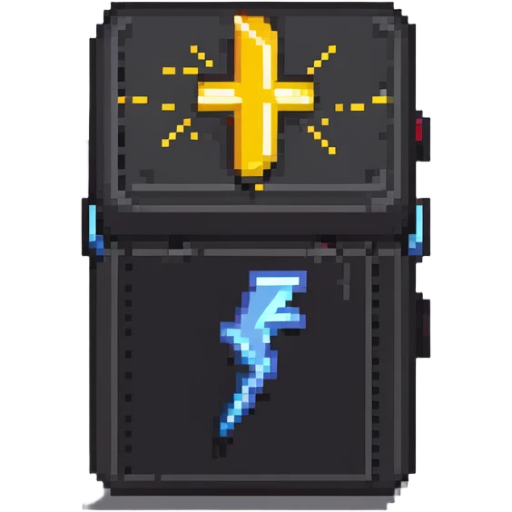 2d power up box with lightning bolt emoji