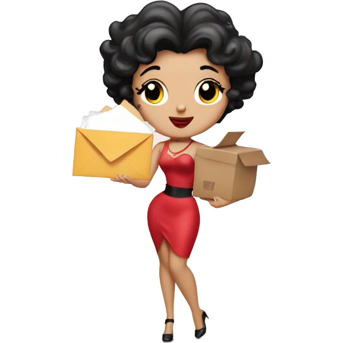 Betty boop with mail emoji