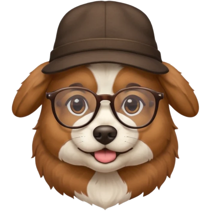 glasses and hat dog emoji