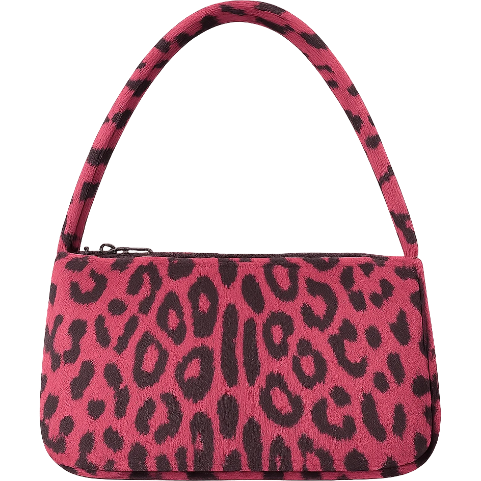 Pink leopard bag, remove background emoji
