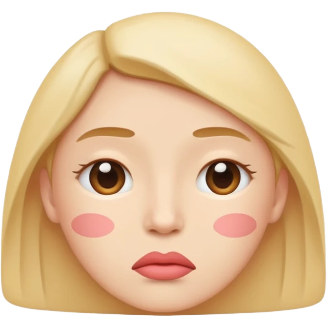 minimal flat emoji showing emotional pressure,
slightly compressed lips,
tight but controlled facial features,
no panic or fear,
muted pastel colors,
serious but calm wellness aesthetic,
transparent background,
vector illustration
 emoji