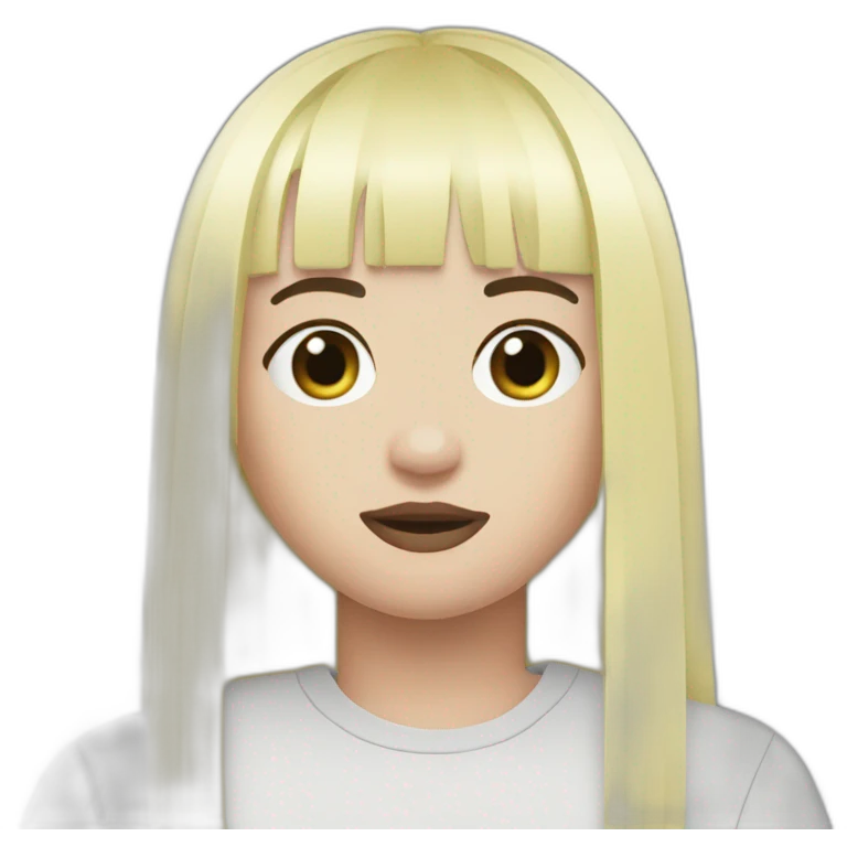 Billie eilish black hair fringe emoji