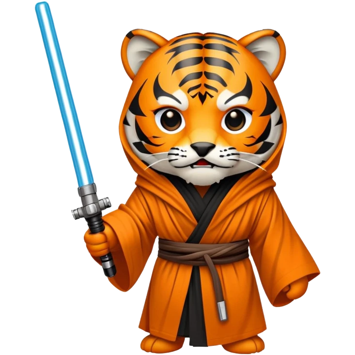 Star Wars tiger face with lightsaber and Jedi robe for Twitch emote emoji
