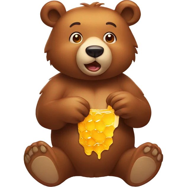 bear eats honey emoji