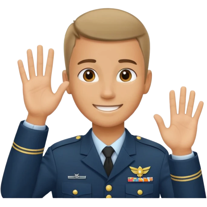 joven trigueno corte militar sonrisa bonita mano arriba emoji
