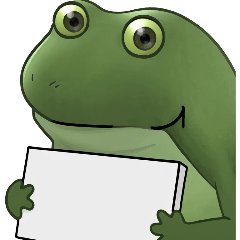 bufo frog emoji holding a sign  emoji