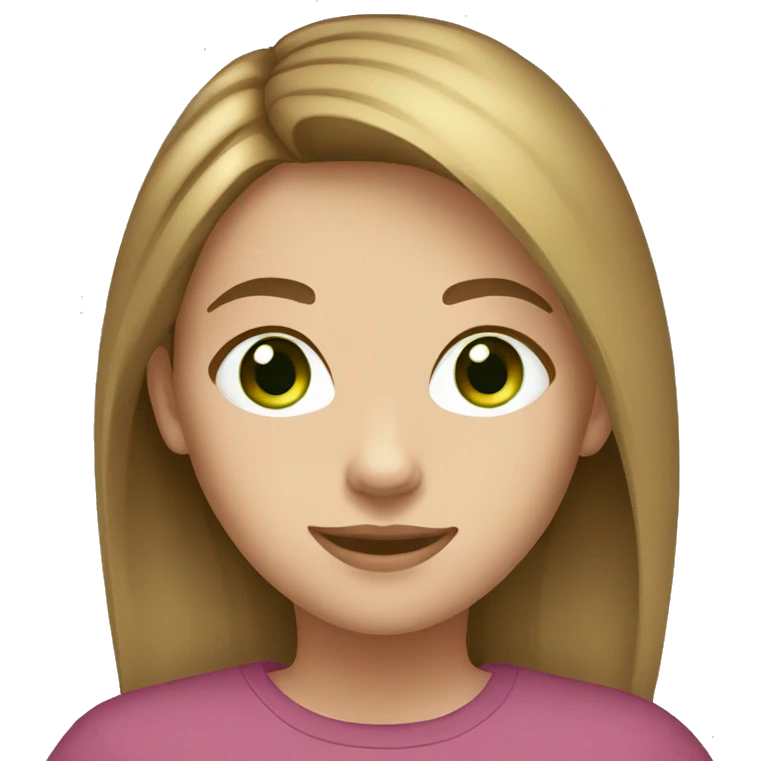 light brown hair green eyes teen girl emoji
