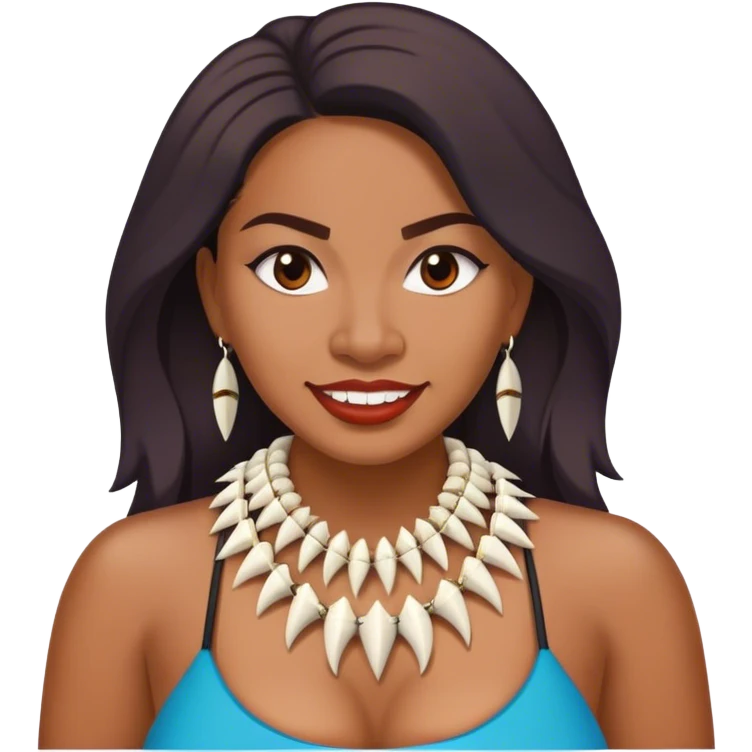 samoan woman with shark teeth necklace emoji