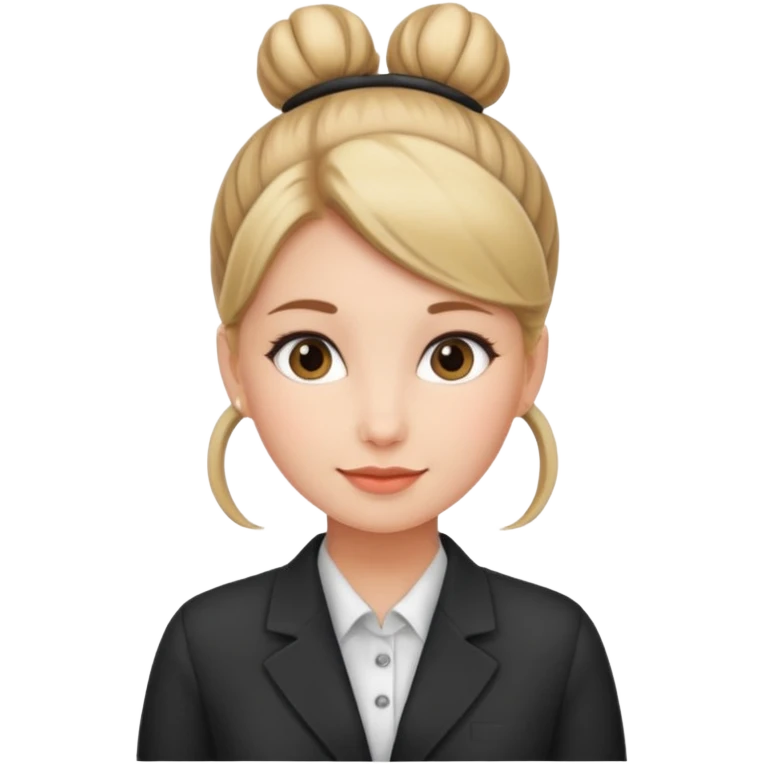 receptionist face with bun emoji