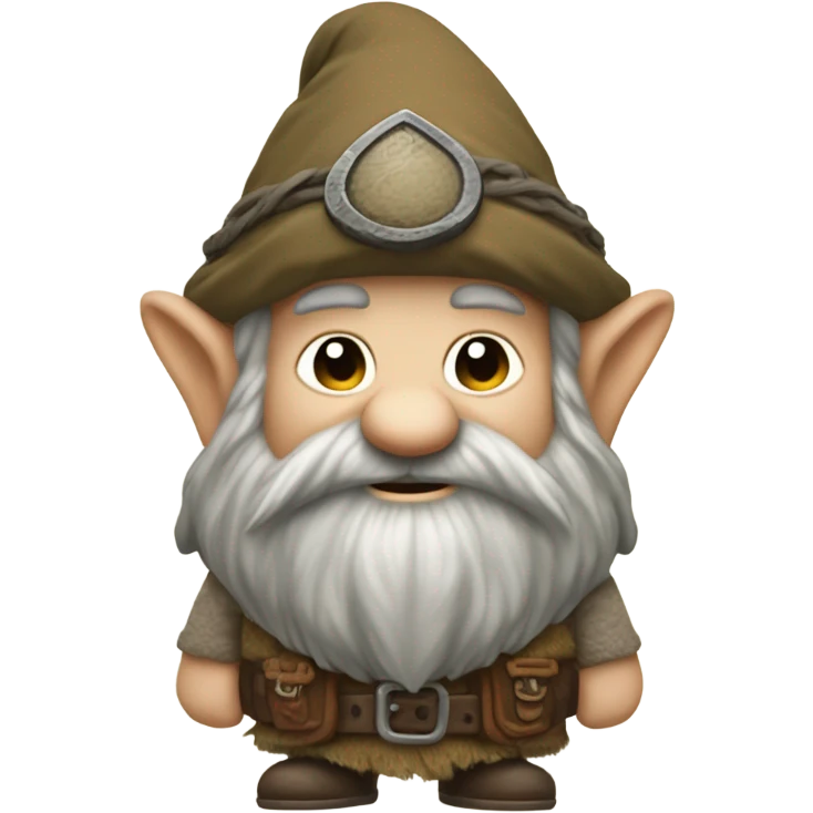 gnome without red hat, more in tolkin stile or more like a dwarf emoji