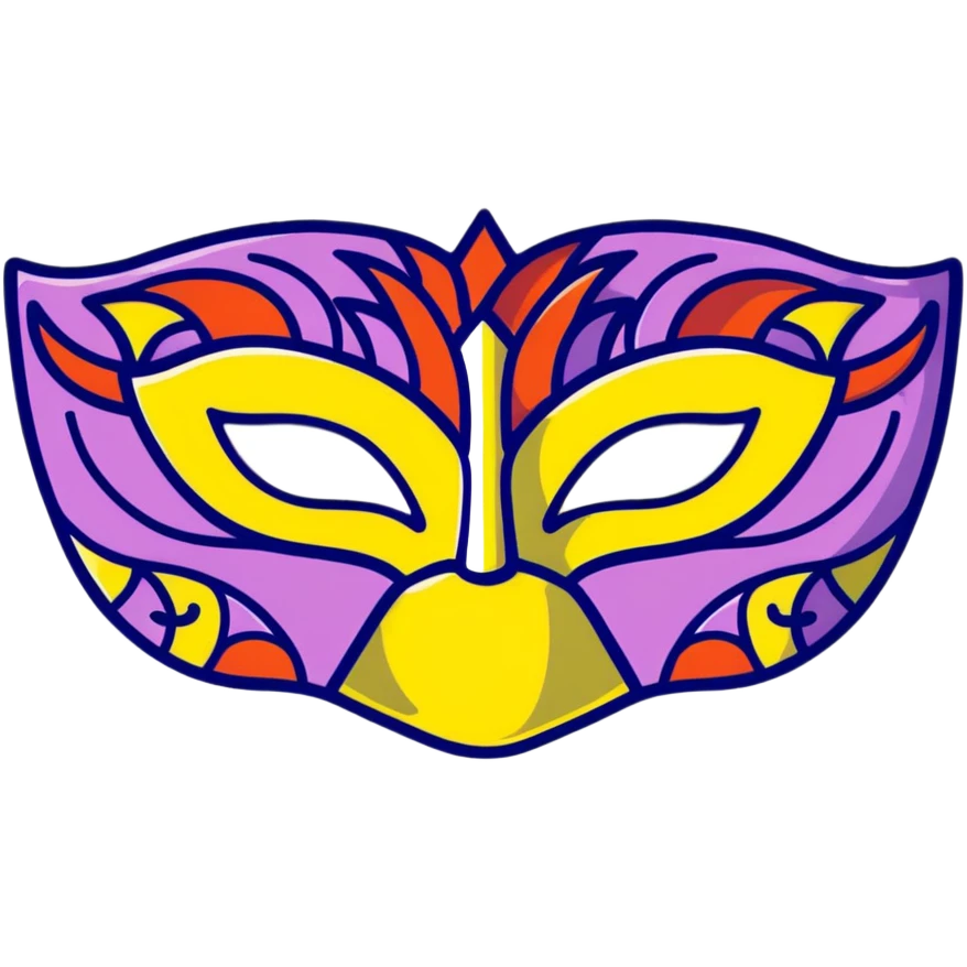 colorful party mask emoji