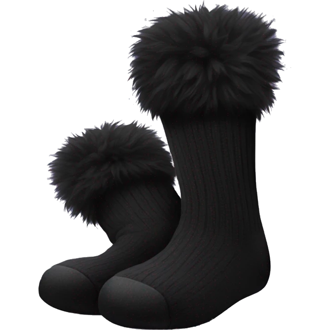 Black fluffy socks  emoji