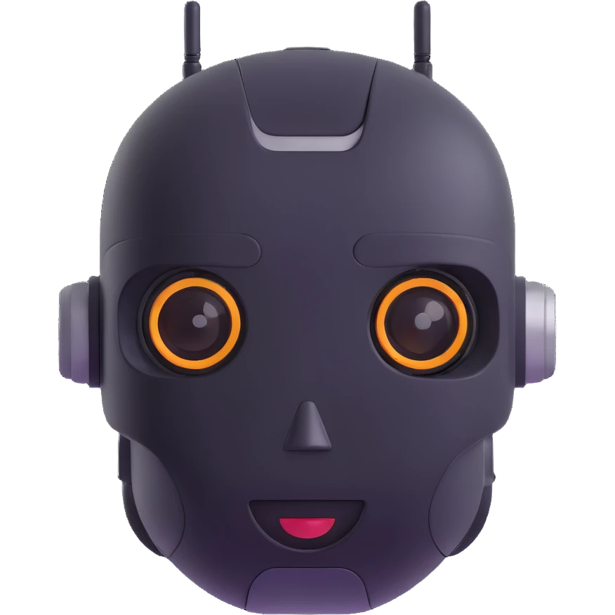 robot head with friendly expression emoji
