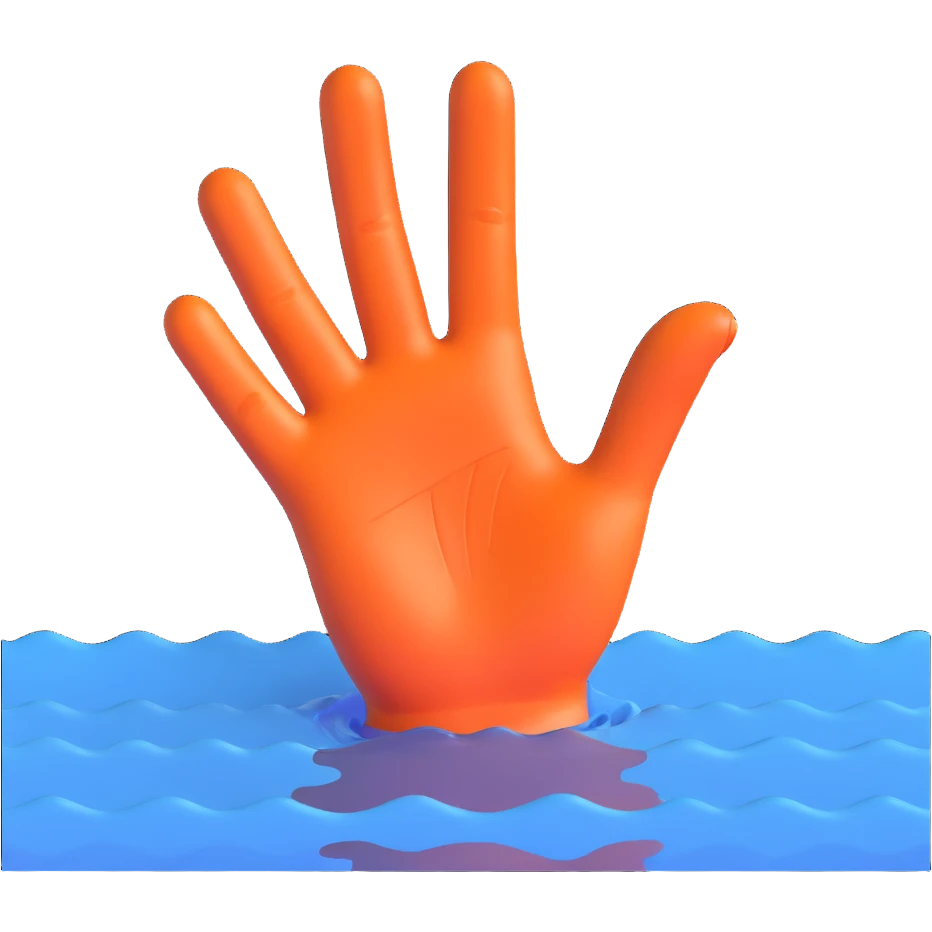 hand sinking in quicksand emoji
