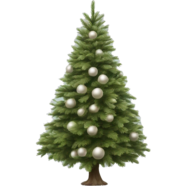 Realistic isolated off white fir christmas tree   emoji