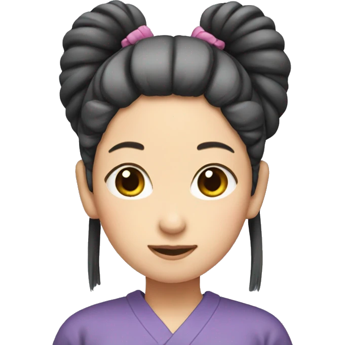 japanese girl with double ponytail emoji