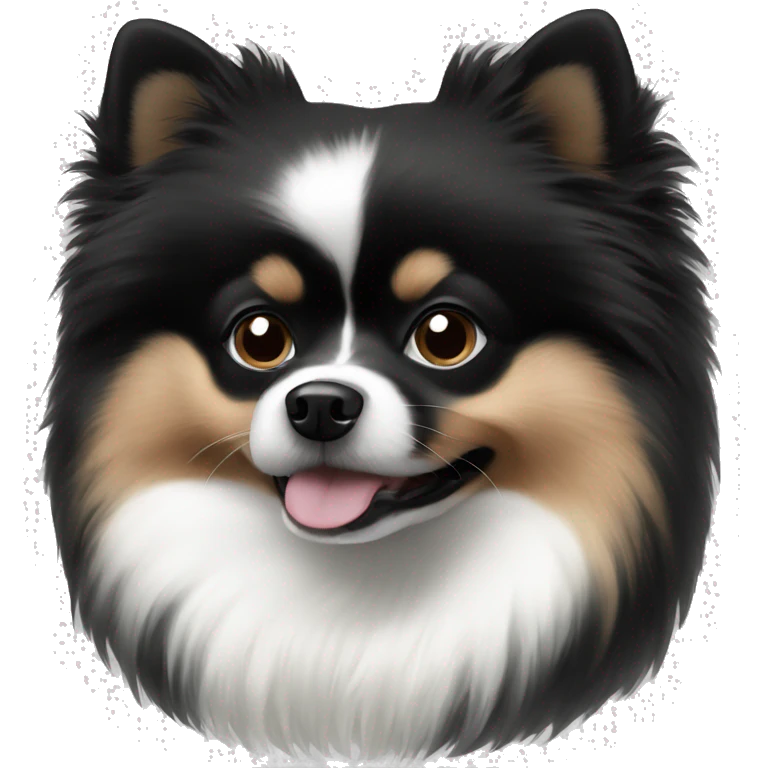 Image of black and white Pomeranian emoji