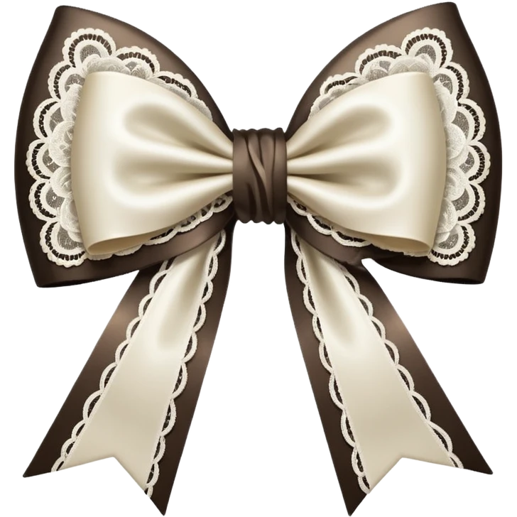 vintage rococo bow, white, with lace details emoji