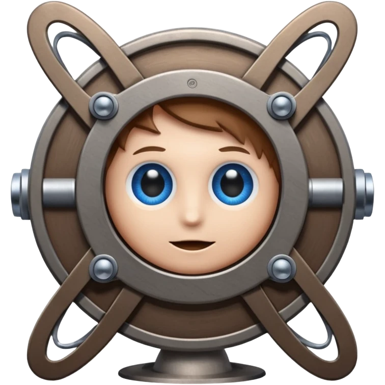 I want atom from reel steel that has gray body with black screen and blue eyes and a brown top emoji