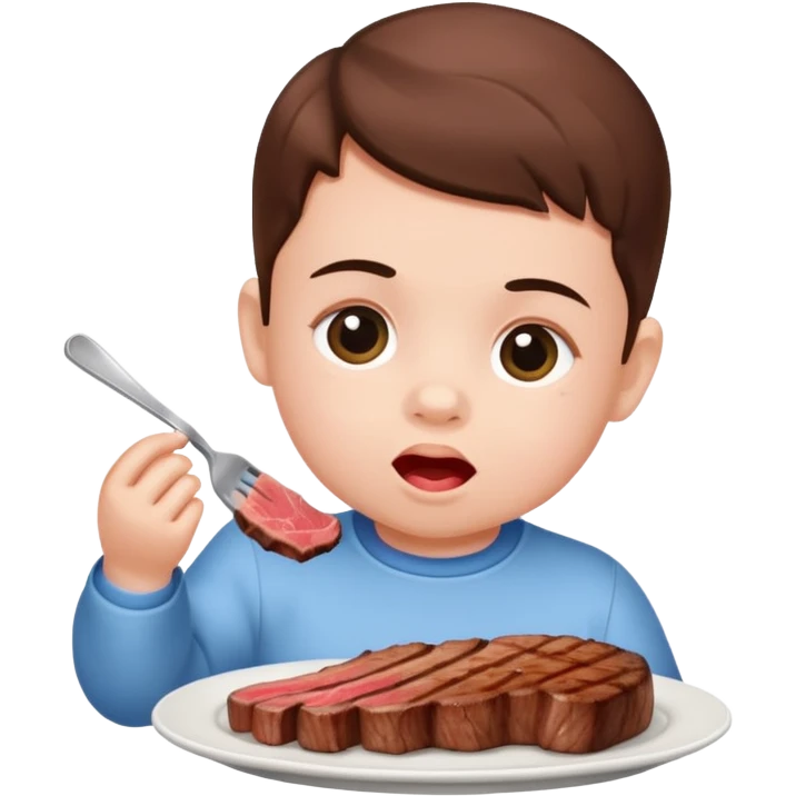 Baby eating steak  emoji