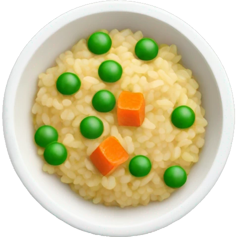 risotto with peas and carrot cubes emoji