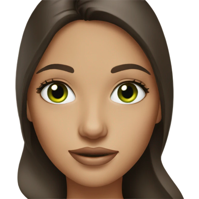 Brunette Model with Green eyes  emoji
