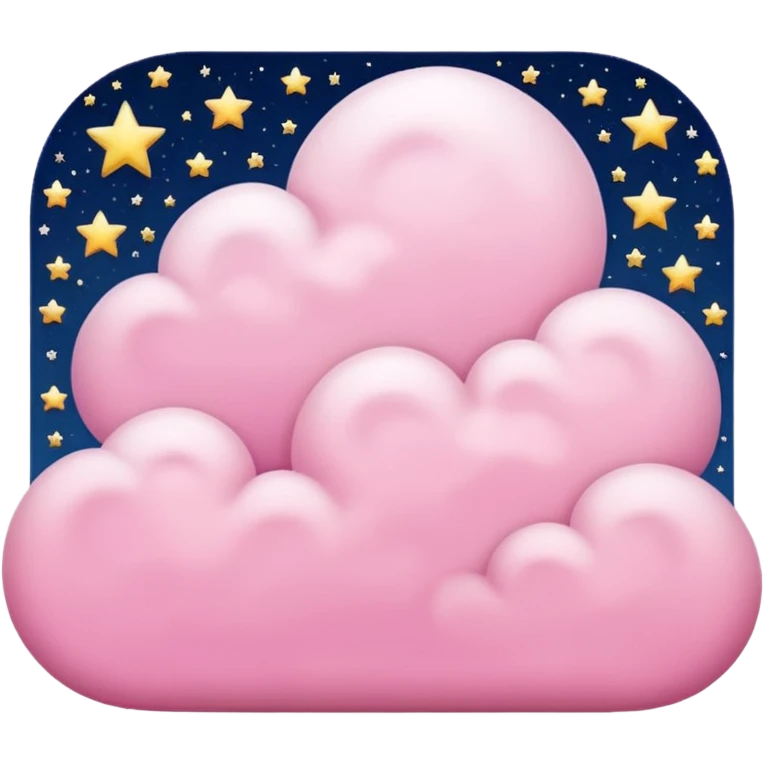 starry night sky, pink cloud emoji