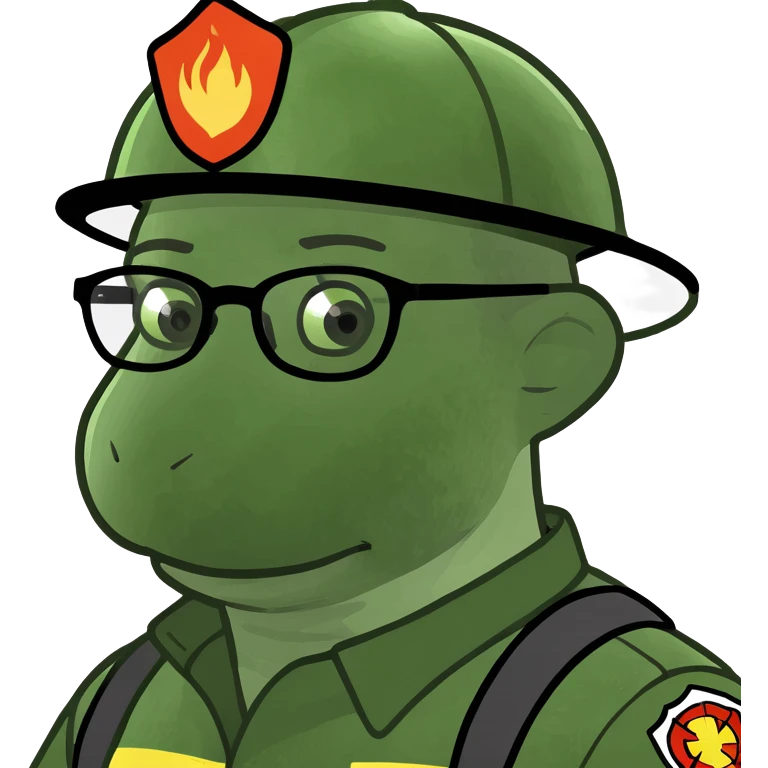 Firefighter with glasses emoji