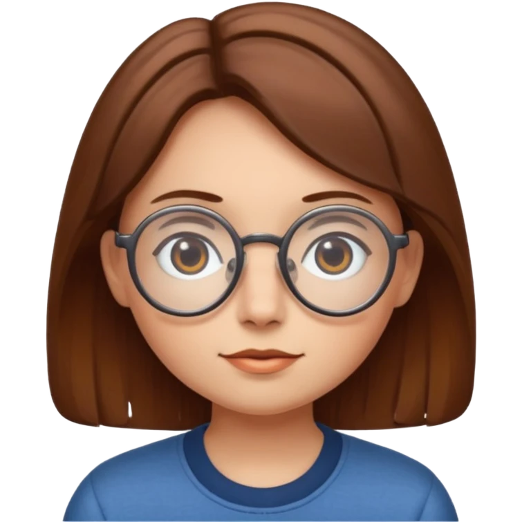 Bug with brown hair and round glasses emoji
