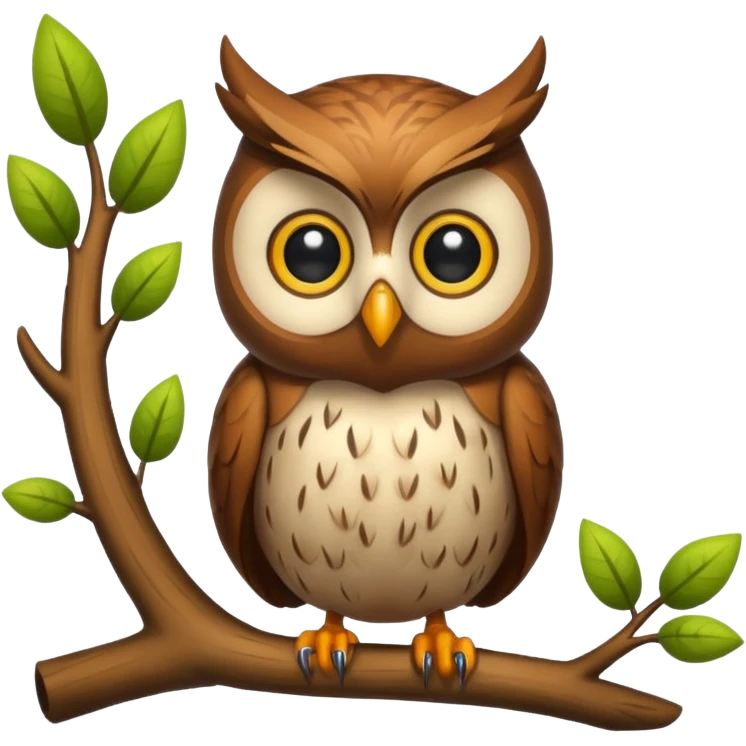 forest character side eye with owl perched emoji