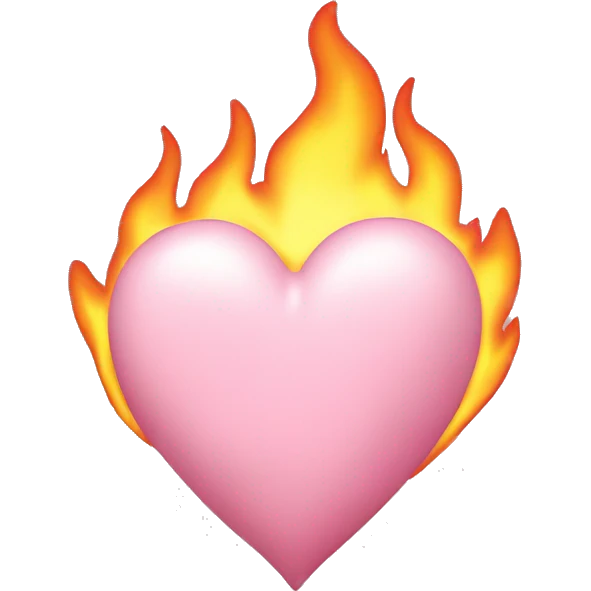 Light pink (pastel) heart on fire emoji