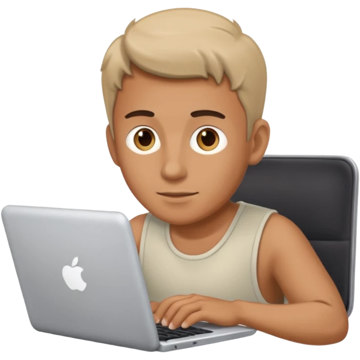 man typing on laptop emoji
