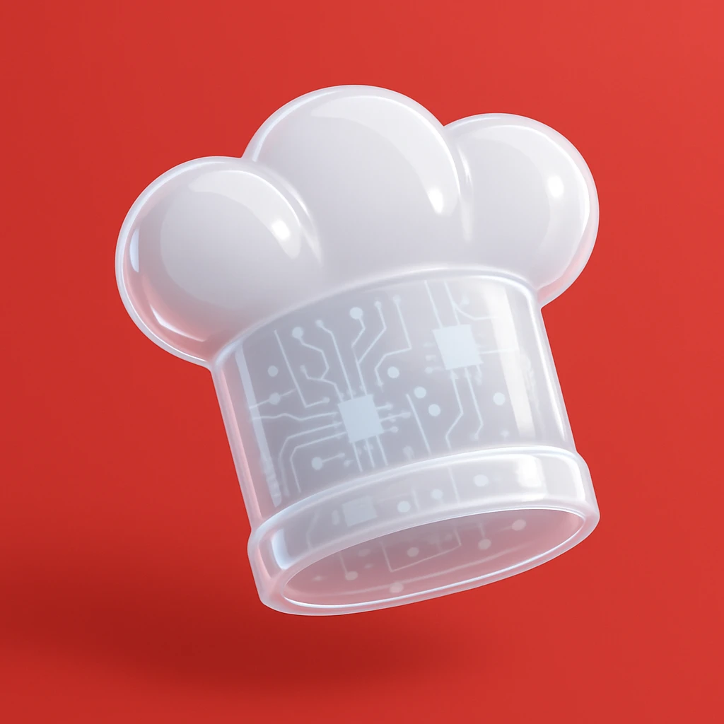 Chef hat white red background  emoji