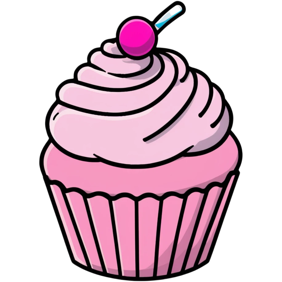 cupcake with pink icing emoji