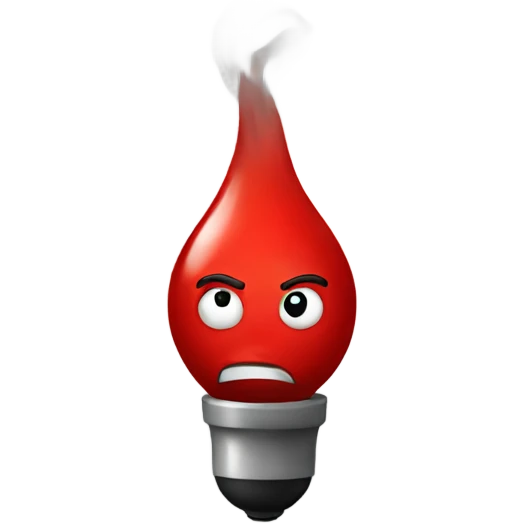 A red bulb nervous emoji