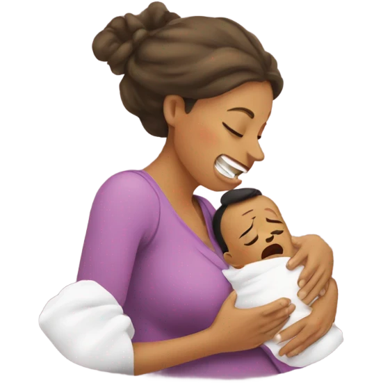 a mom burping her baby emoji