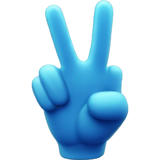 victory sign for deep learning model emoji