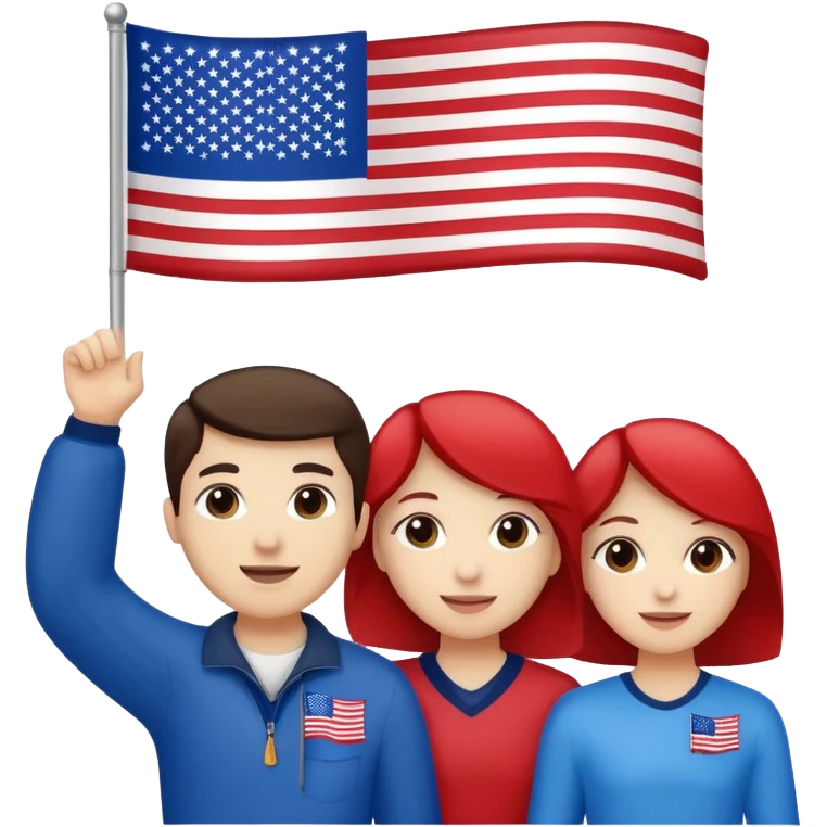 american flag hold in hands by people emoji