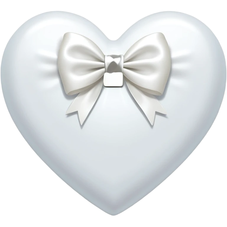 white heart with a white bow on it emoji