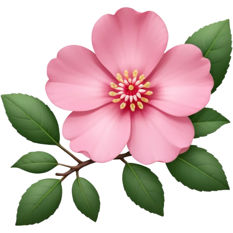 camélia pink with branch  emoji