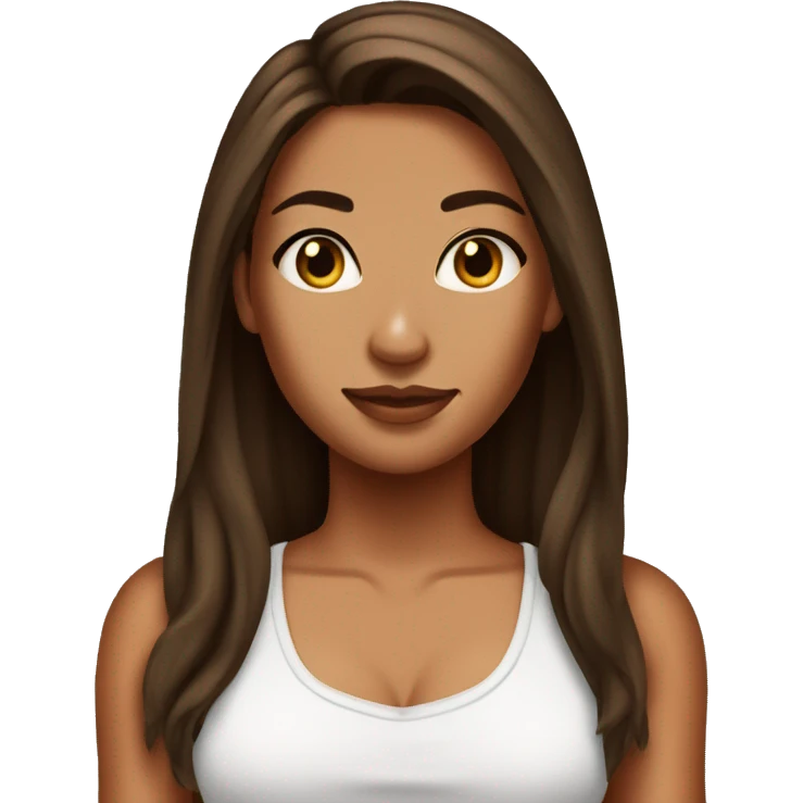 Brunette tanned baddie pretty  emoji