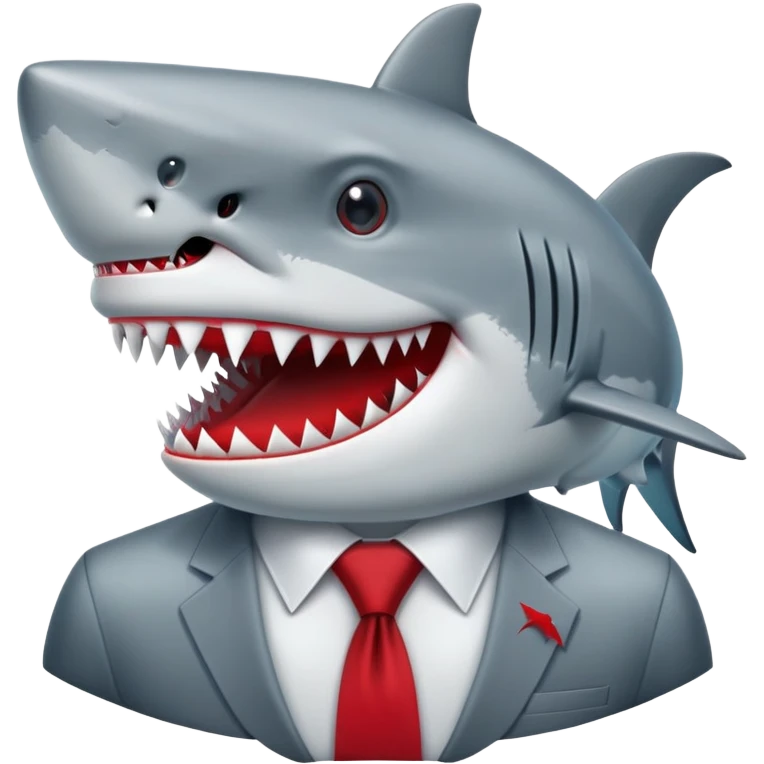 Shark with red tie emoji