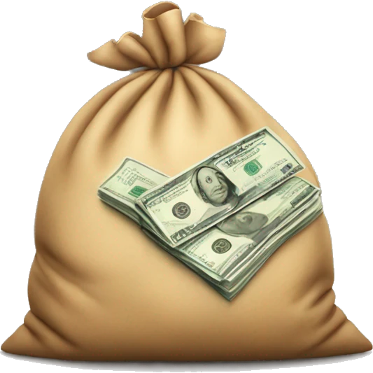 Fat bag full of money and bill of 1000$  emoji