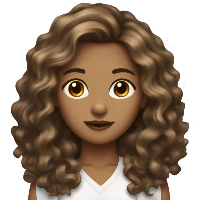medium skin tone wavy hair women brown light eyes emoji