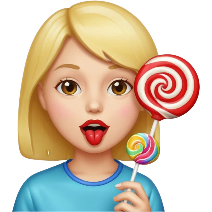 Sexy time licking lollipop emoji