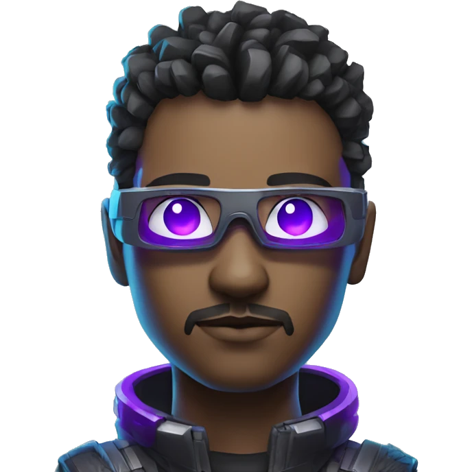 agent, laser eyes, cyberpunk, code, cyan and purple colors, only upper body portrait emoji