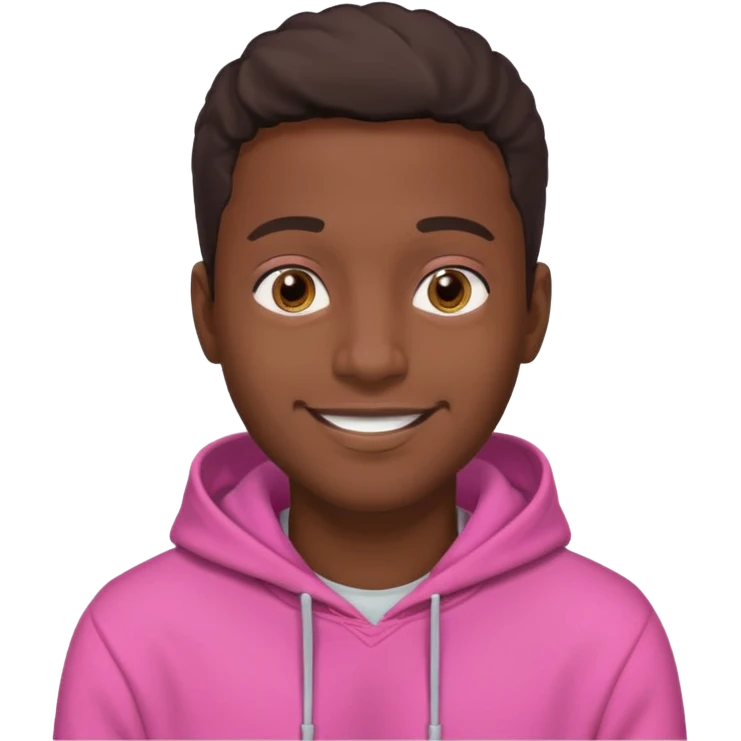 black man in pink hoodies emoji
