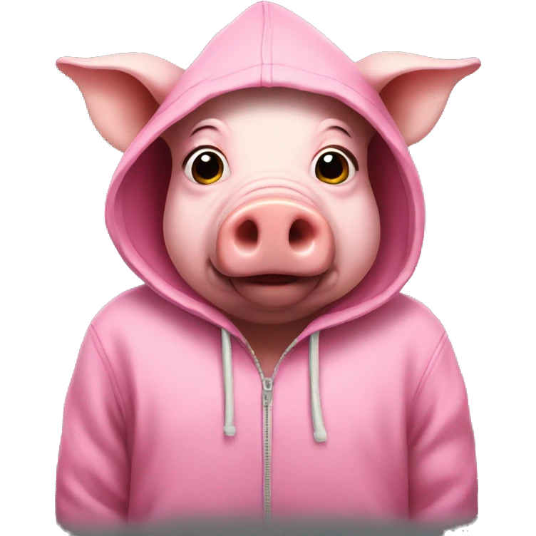 pig wearing a hoodie emoji
