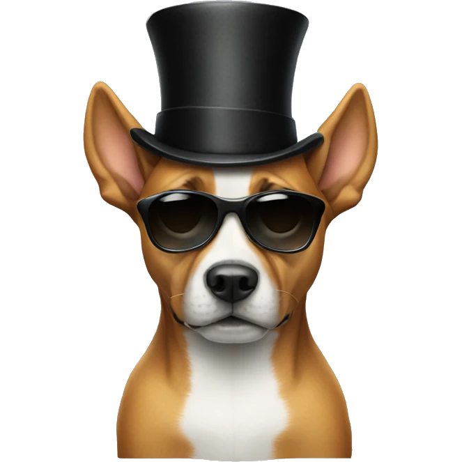 Dog with sunglasses and a top hat  emoji