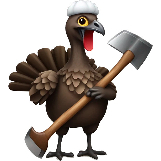 turkey holding an axe emoji